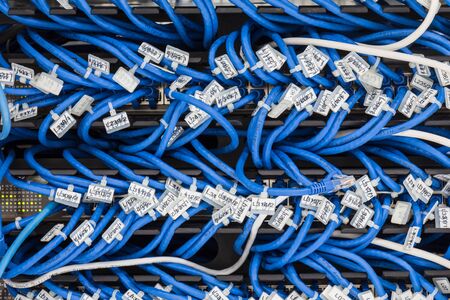 Local area network switch and un twice pair internet cablesの写真素材