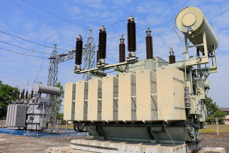 Old transformer was replaced with a new one because of overload.の写真素材