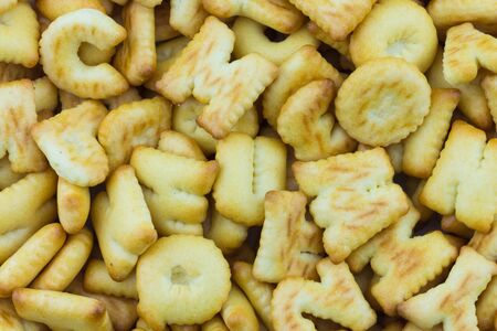 Alphabet cookies background.の写真素材