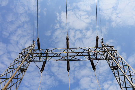 Incoming line 115 kilo volts in sub station.の写真素材