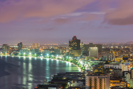 Pattaya city at twilight time.の写真素材