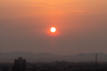 Sunrise over the city is developing.の写真素材