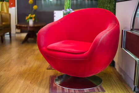 Modern red chairs to decorate in the living room.の写真素材