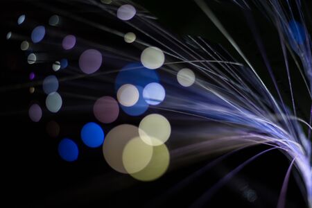 Abstract background fiber optics close up, computer communication technologyの写真素材