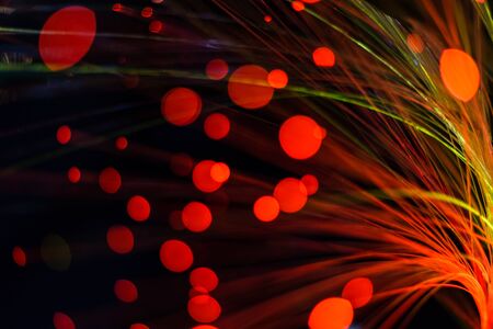 Abstract background fiber optics close up, computer communication technology