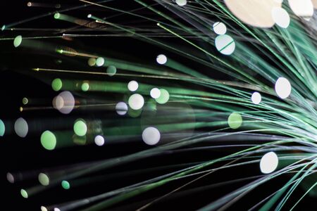 Abstract background fiber optics close up, computer communication technologyの写真素材