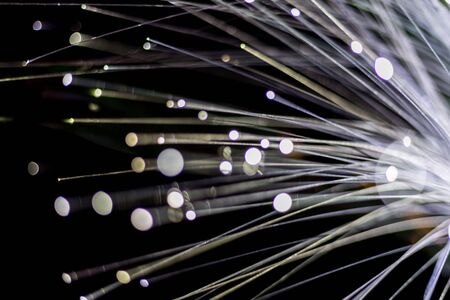 Abstract background fiber optics close up, computer communication technologyの写真素材