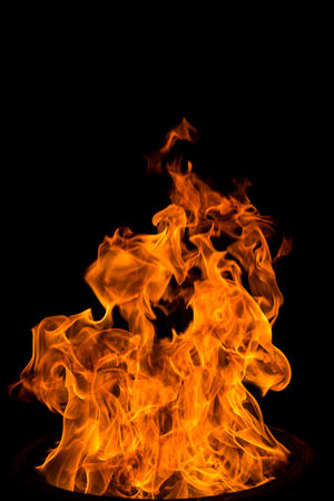 Flame in the containerの写真素材