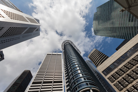 High-rise buildings in Singapore's central business district.の写真素材