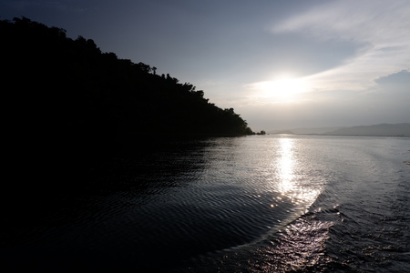 Sunset at Khun Dan Prakan Chon Dam, Nakhon Nayok thailand.の写真素材