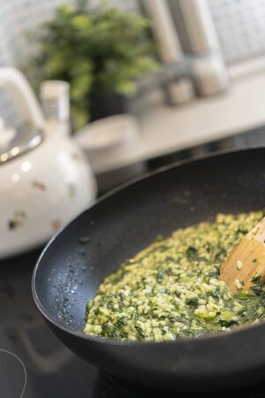 Spinach with riceの写真素材