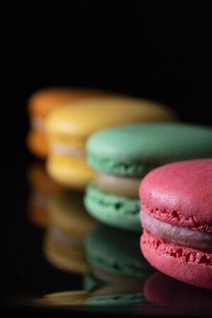 Macaron in a rowの写真素材