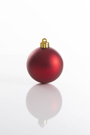 Red Christmas ball for Christmas tree decorationの写真素材
