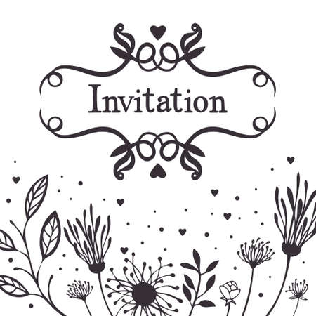 Invitation with abstract floral backgroundのイラスト素材