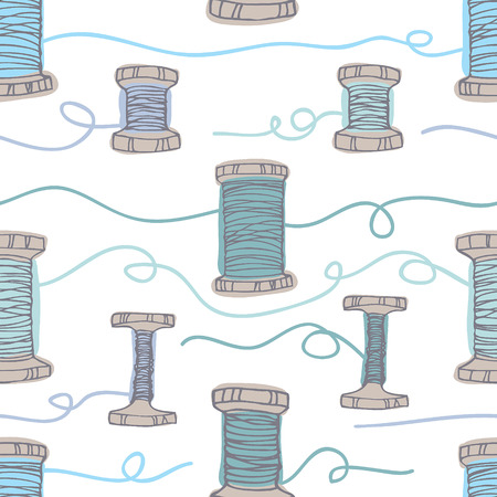 Thread blue. Hand drawn.のイラスト素材