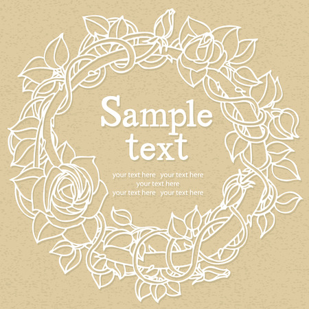Round frame with roses, design cardのイラスト素材