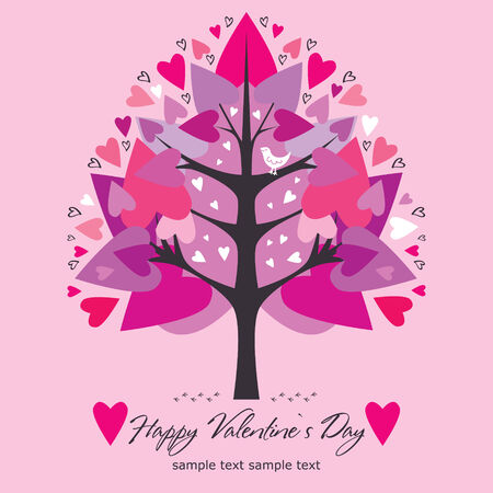 Pink design card with heartのイラスト素材