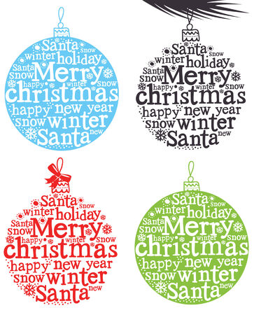 Abstract Christmas decoration with wordsのイラスト素材