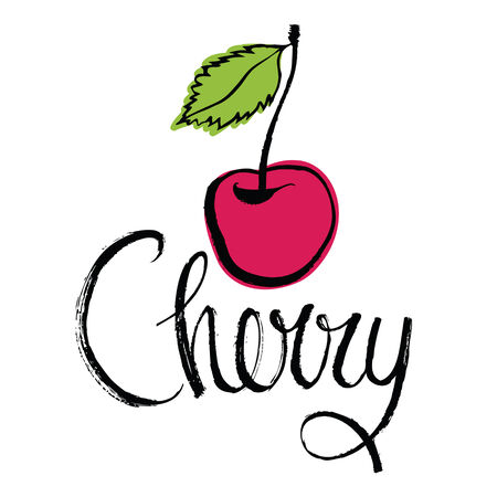 Cherry design card with lettering