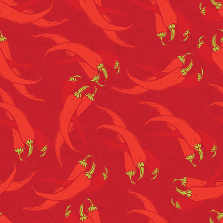 Red hot chili peppers background Fresh vegetablesのイラスト素材