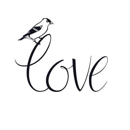 Goldfinch Love Design card Vectorのイラスト素材