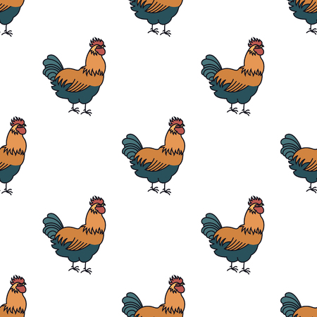 Farming Seamless pattern Rooster Vectorのイラスト素材