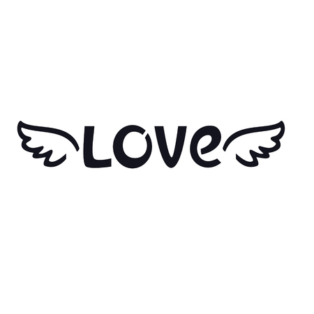Wings of Love Hand Drawing Seamless Pattern Valentine day illustration setのイラスト素材