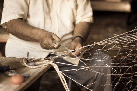 Weaving fishing net