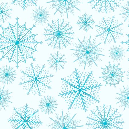Winter pattern with snowflakes on blue backgroundのイラスト素材