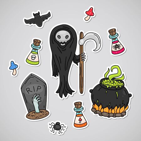 Dead Halloween icon setのイラスト素材