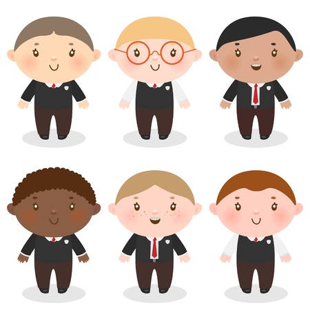 Multi-Ethnic schoolboyのイラスト素材