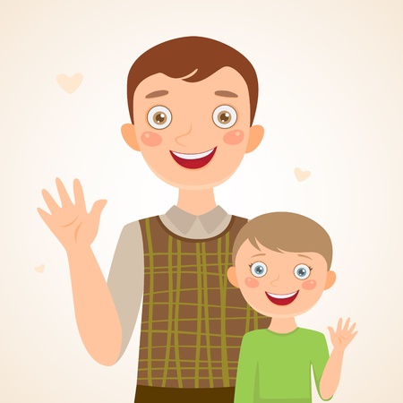 Father and son  Happy familyのイラスト素材