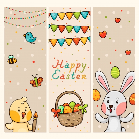 Easter vertical bannersのイラスト素材