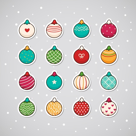 Sticker with Christmas garlandsのイラスト素材