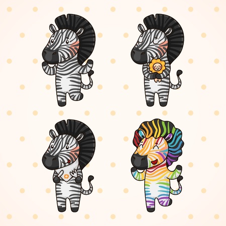 Cute zebra, setのイラスト素材