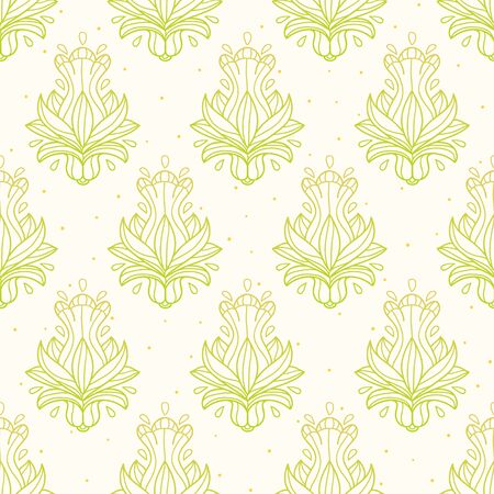 Abstract ornate pattern green and yellow のイラスト素材