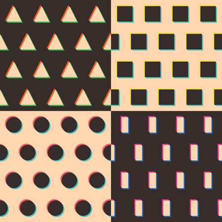 Set of geometric patterns  triangle, rectangle, circle, squareのイラスト素材