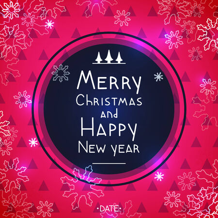 Christmas and New year geometric greeting card, triangular patternのイラスト素材