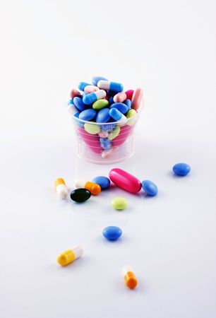 Pills on white backgroundの写真素材
