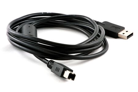 Usb cable on white background