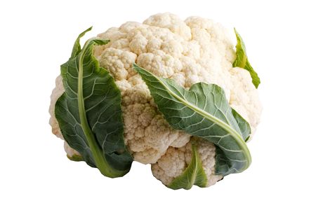 Cauliflower isolated on white backgroundの写真素材