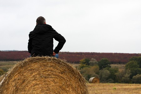 Brief moments in life - wheat fieldの写真素材