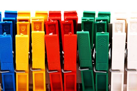 Clips on white backgroundの写真素材