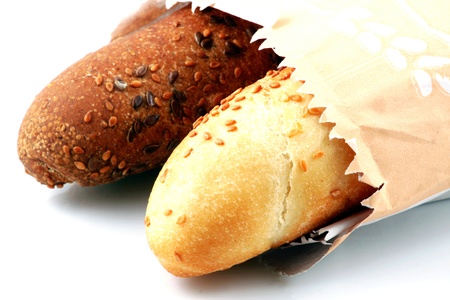Fresh bread isolated on white background