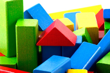 Wooden building blocksの写真素材