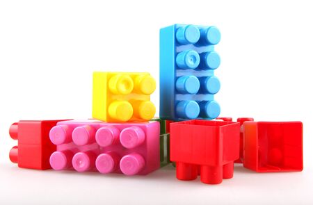 Plastic building blocksの写真素材