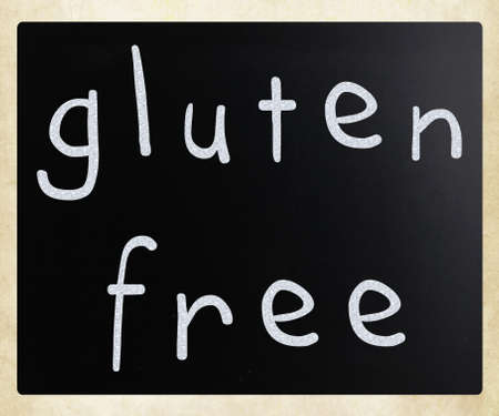 Gluten free diet concept - handwritten with white chalk on a blackboardの写真素材