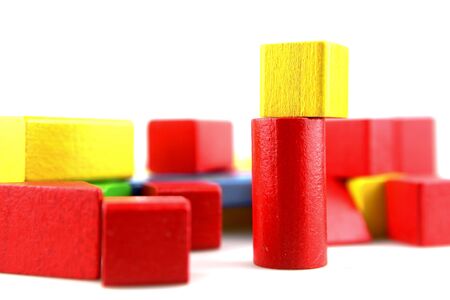 Wooden building blocks.の写真素材