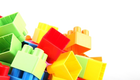 Plastic building blocks.