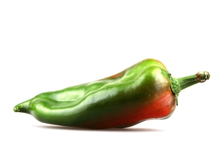 Red chilli peppers on white background.の写真素材